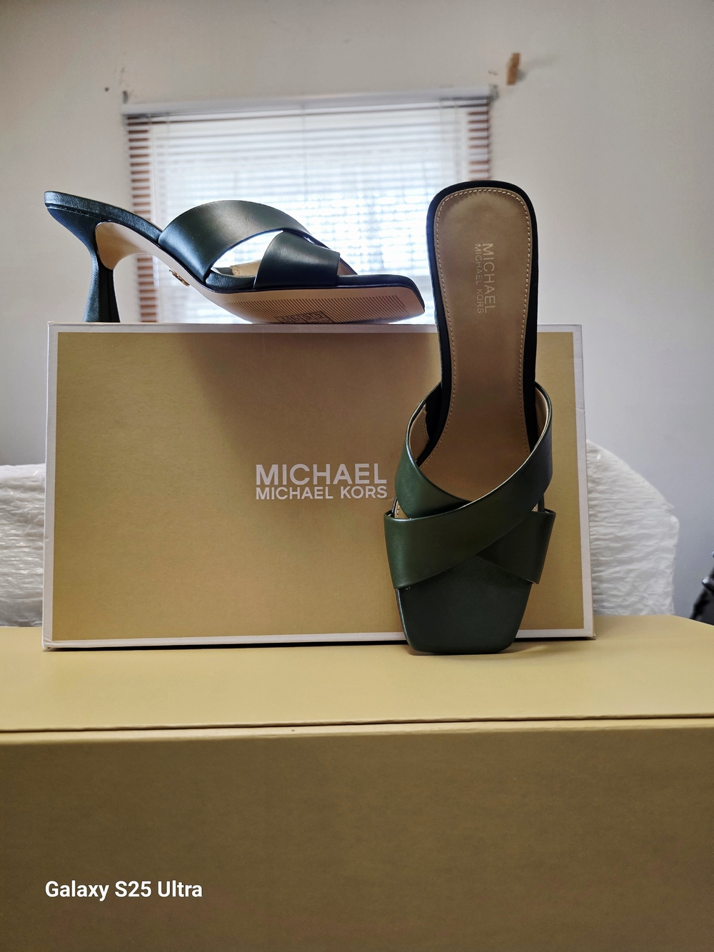 MICHAEL Michael Kors Clara Leather Mule In Amazon Green Size 7M